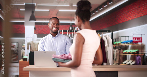Cashier Retail Assistant At Cloth Store