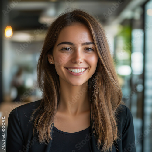 Wallpaper Mural Corporate portrait of smiling woman in professional office workspace Torontodigital.ca