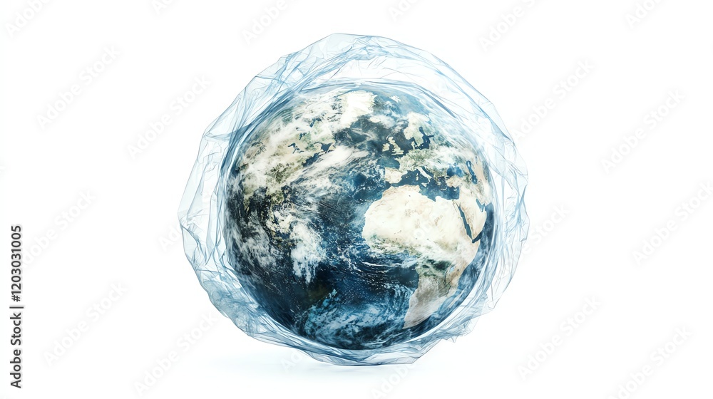 Earth encapsulated by water, symbolizing environmental protection and sustainability. Earth encapsulated by water, symbolizing environmental protection and sustainability.