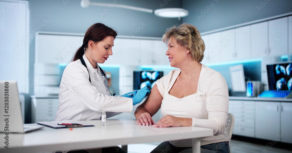 Doctor Making Vaccine Injection Doctor Making Vaccine Injection