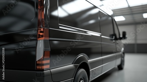 Wallpaper Mural Black van parked warehouse, rear view, delivery Torontodigital.ca
