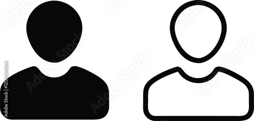 Person flat and line icon. people or name signs. Vector illustration.