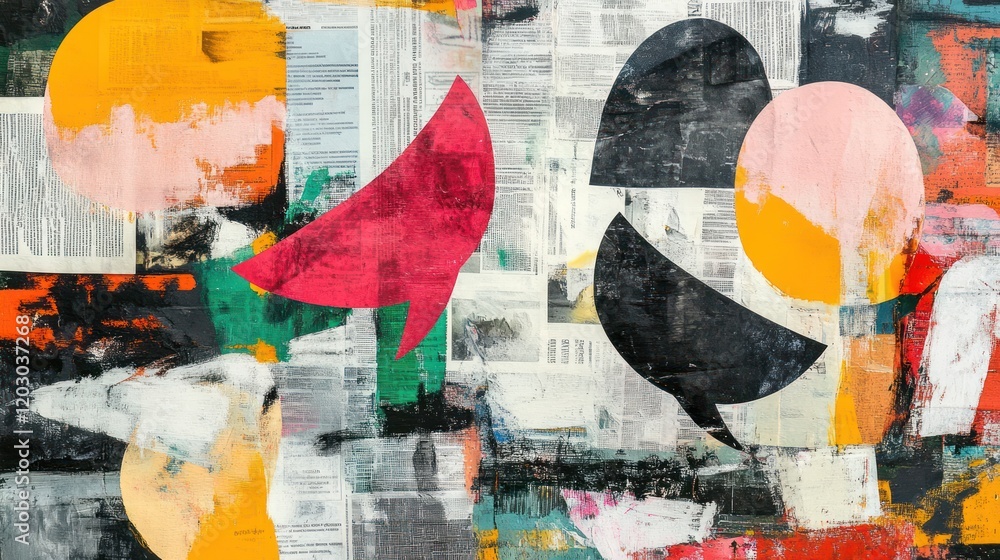 Fototapeta premium Abstract Collage: A Symphony of Colors and Shapes