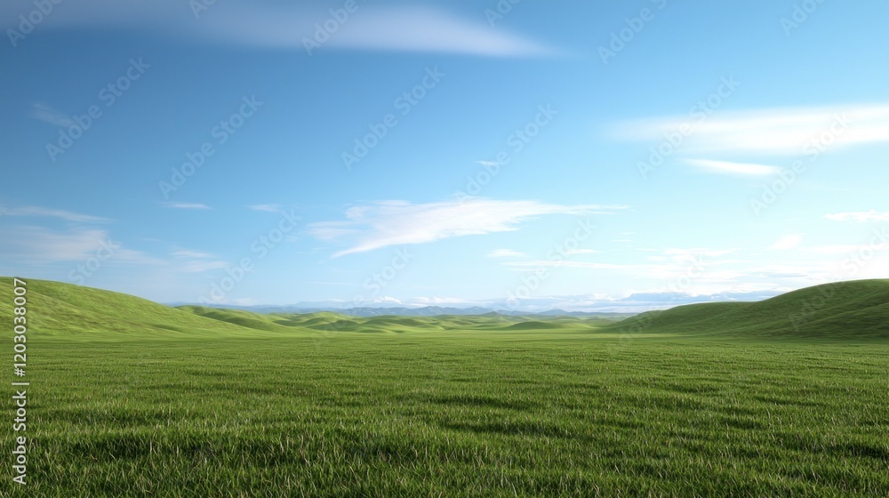 Serene Green Field Landscape Serene Green Field Landscape