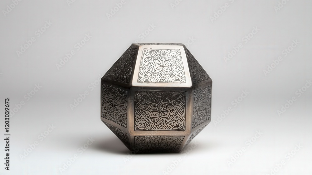 Complexity geometry and detailed, A decorative hexagonal box with intricate patterns, showcasing fine craftsmanship and artistic design. Complexity geometry and detailed, A decorative hexagonal box with intricate patterns, showcasing fine craftsmanship and artistic design.