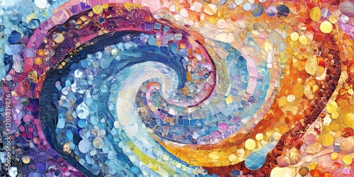 Lively digital artwork featuring immaculate mosaic designs that are pixel perfect and exceptionally vibrant, showcasing intricate and colorful patterns throughout the piece.