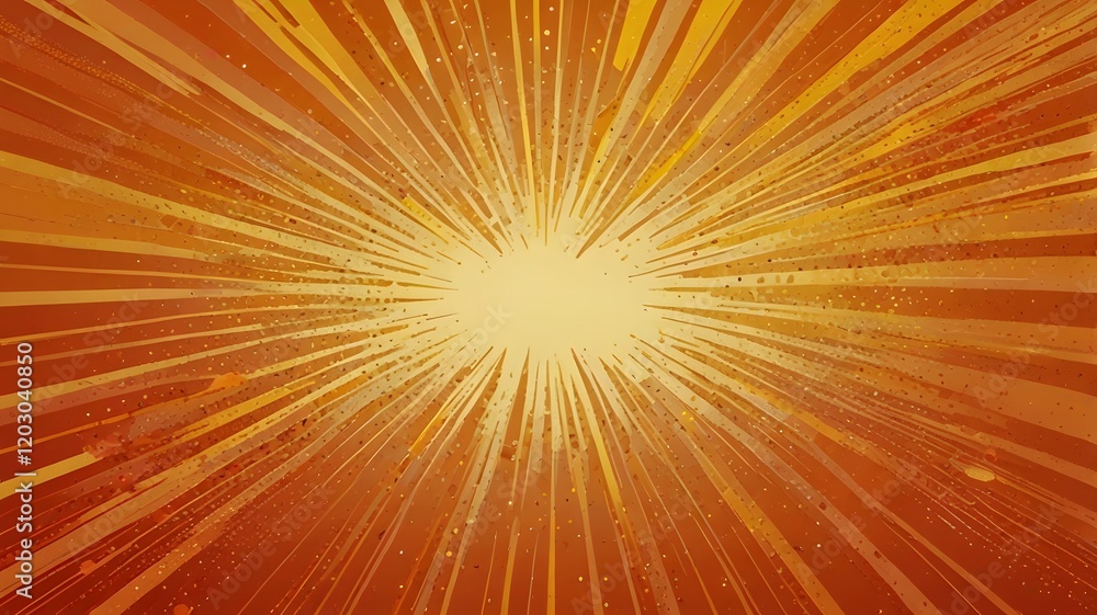 Obraz premium Retro Sunburst Pattern 70s Pop Art & Vibrant Sunbeam Design V4