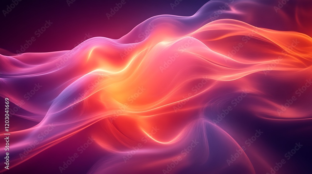 Abstract Swirling Pink and Orange Light Waves Abstract Swirling Pink and Orange Light Waves