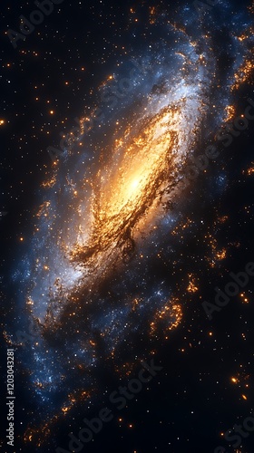 Ethereal Swirls of Light in Vast Galaxy photo