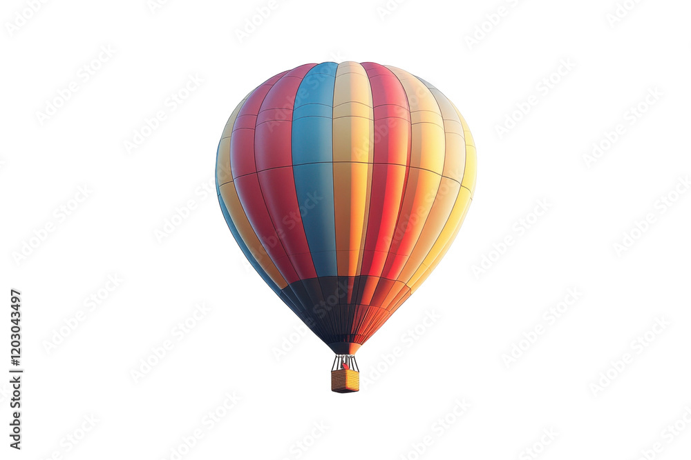 Fototapeta premium Colorful hot air balloon floating in the clear sky during a serene morning
