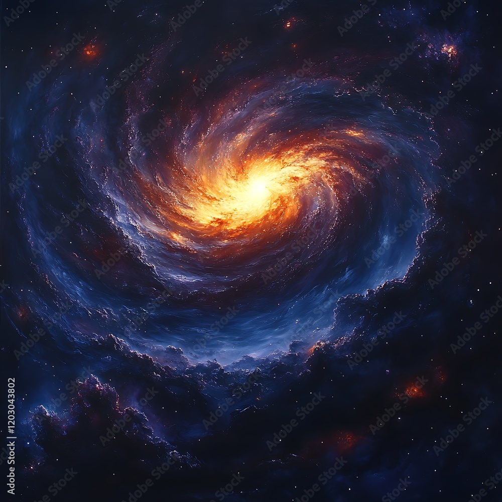 Fototapeta premium Galactic Lightshow Explodes with Radiant Brilliance