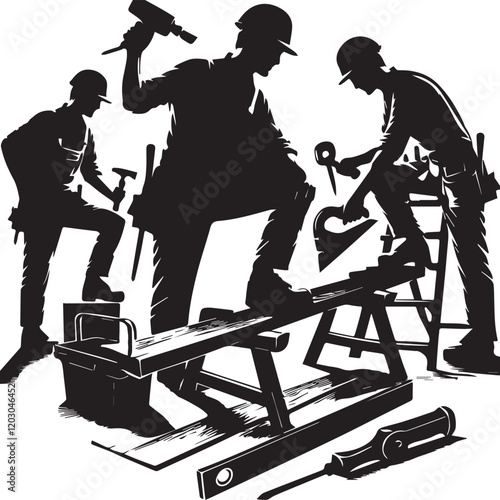 Carpenter silhouette vector art