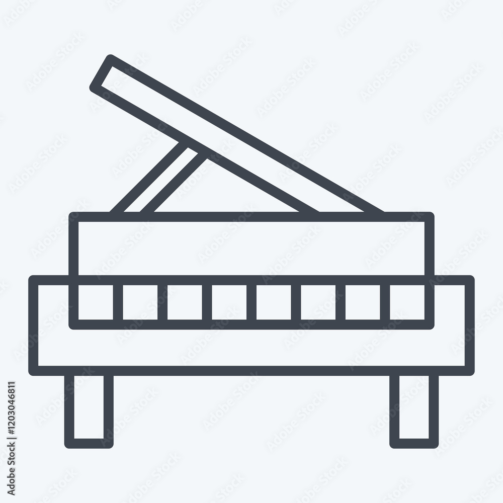 Icon Piano. related to Hobbies symbol. line style. design editable Icon Piano. related to Hobbies symbol. line style. design editable