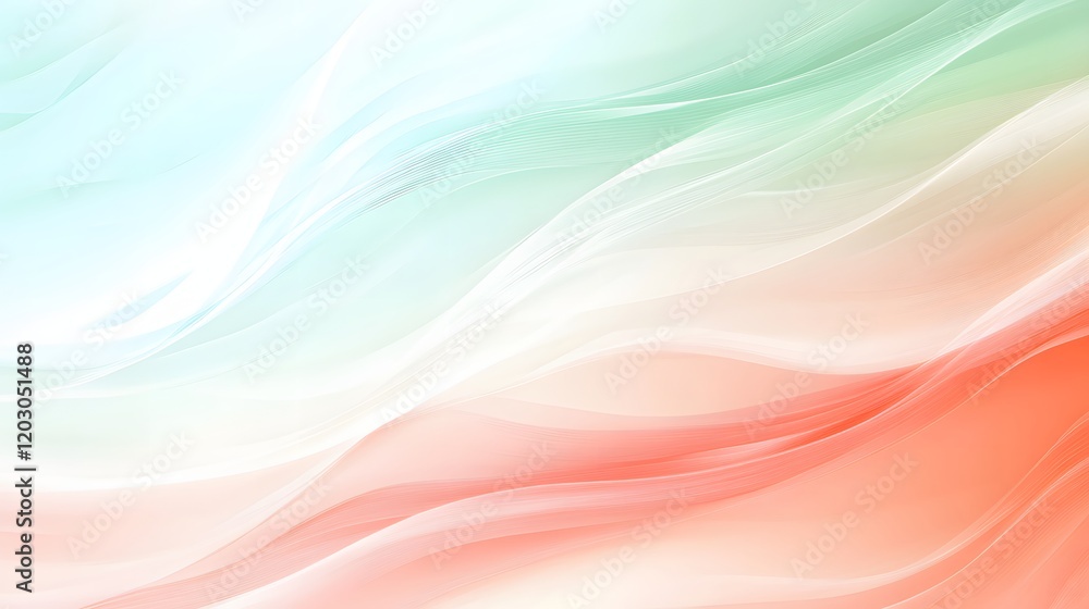 Fototapeta premium Abstract Pastel Waves Flowing Softly Across Canvas
