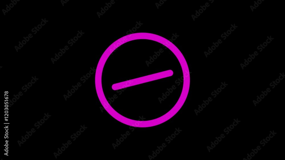Animated blocked gradient ui icon. Failure occurred. Error message. Seamless loop 4k video with alpha channel on transparent background. or no entry sing red circle and line symbol icon animation on a