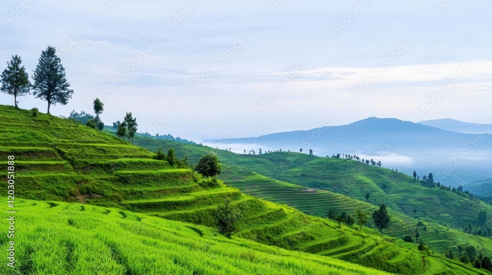 Fototapeta premium Misty Mountain Landscape