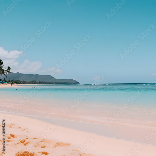 Beach Landscape Photo: Pink Sand and Turquoise Water