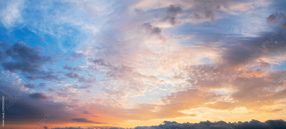 Fototapeta premium Panorama of sky background during sunset