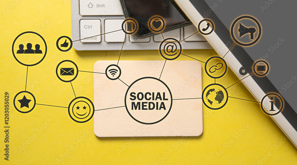 Fototapeta premium Social media concept. Business. Internet. Technology
