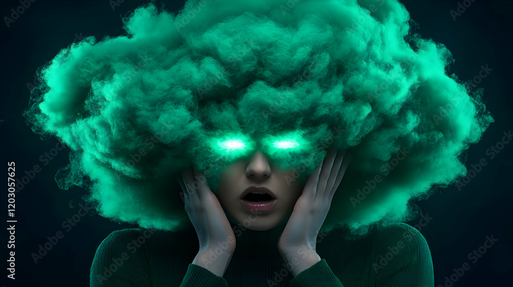 abstract woman face corroding by sad emotion, depression art abstract woman face corroding by sad emotion, depression art
