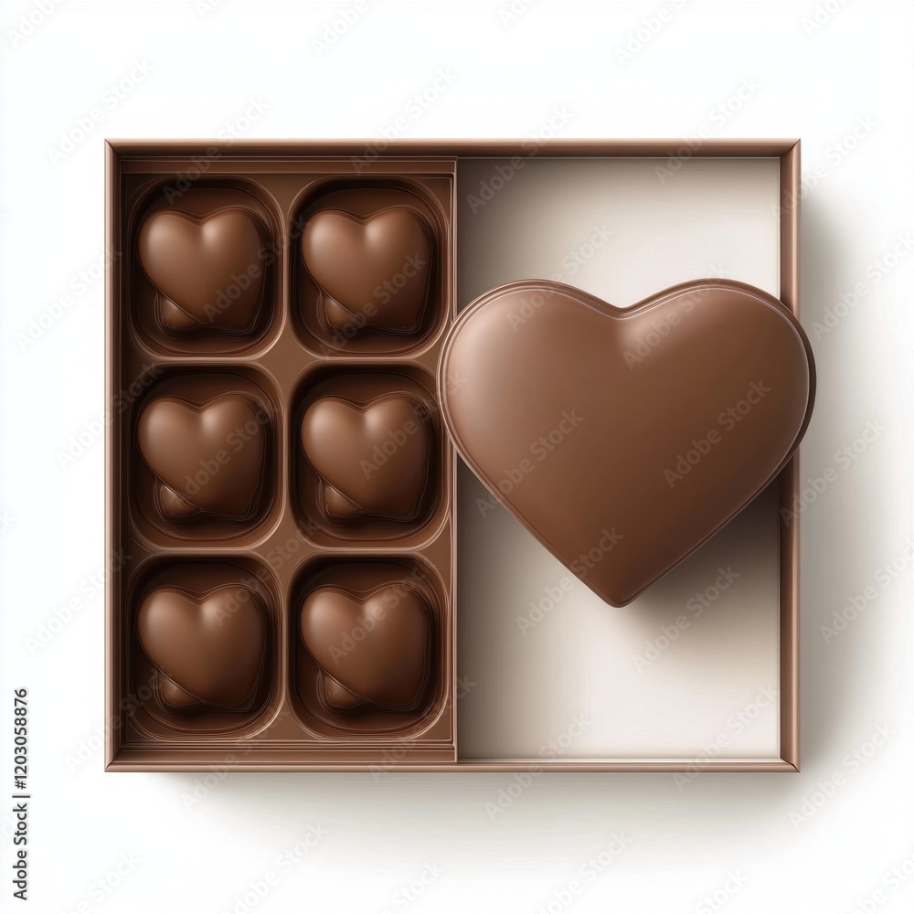 Obraz premium Heart-shaped chocolates in a box with additional heart-shaped treats.