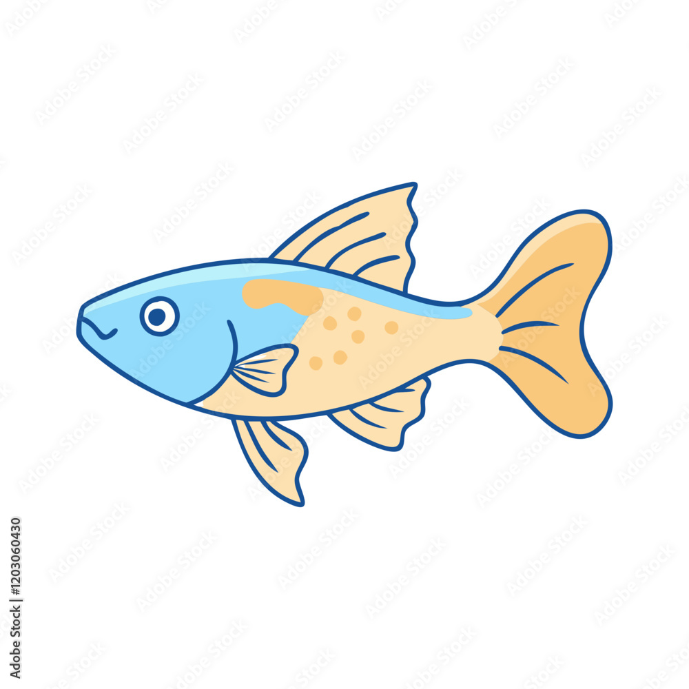 Blue and yellow tropical fish vector, Vector illustration of a tropical fish with a blue head, yellow body, and dotted details, featuring flowing fins, ideal for aquatic designs.
Blue and yellow tropical fish vector, Vector illustration of a tropical fish with a blue head, yellow body, and dotted details, featuring flowing fins, ideal for aquatic designs.