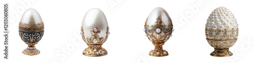 Ornate Golden Easter Eggs in Luxury Design for photo