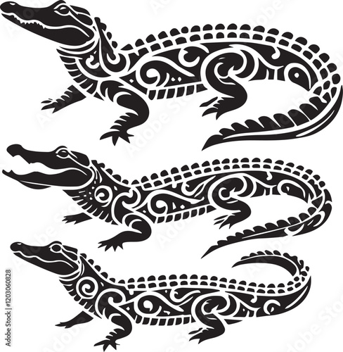 Wallpaper Mural alligator silhouette victor design on isolated with the white Torontodigital.ca