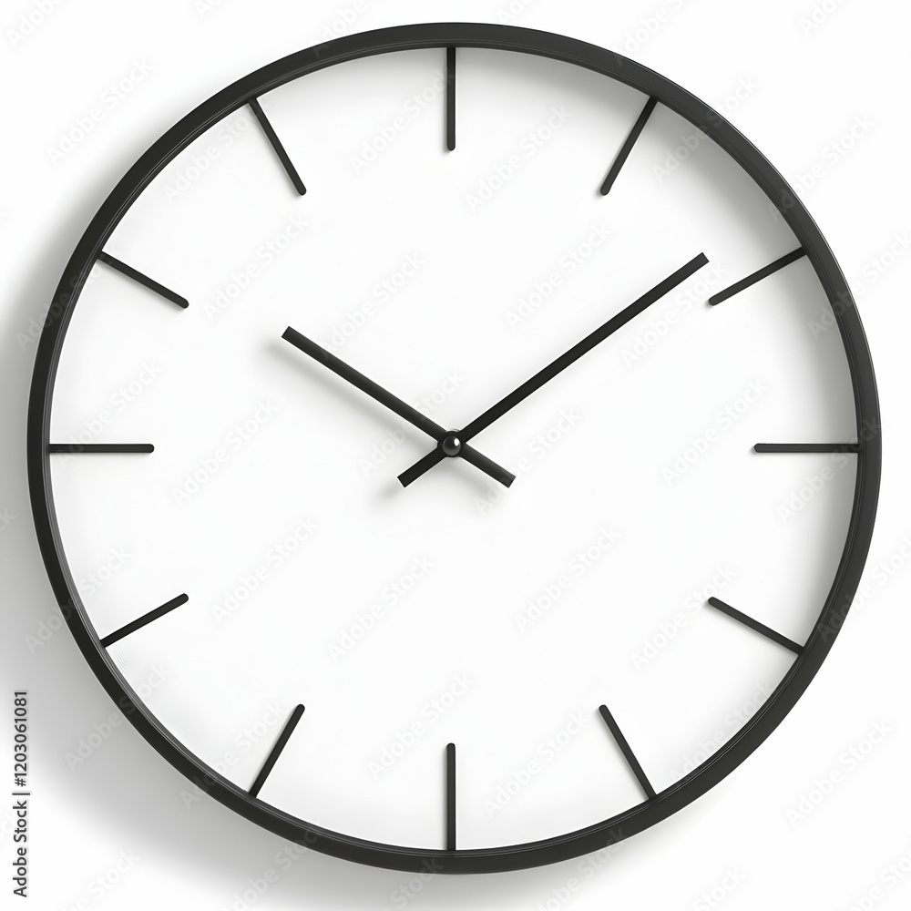 Modern Black Clock 3D Illustration Modern Black Clock 3D Illustration