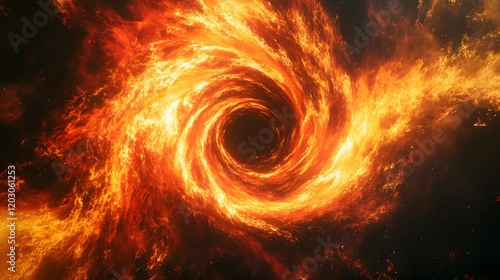 Fiery Cosmic Vortex Swirling Through Space photo