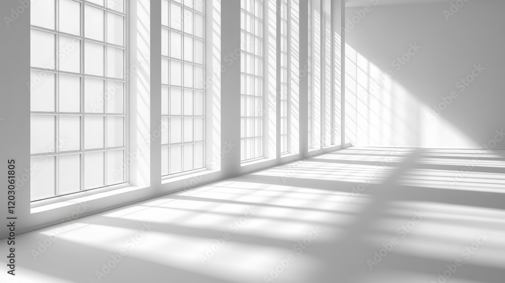 Bright empty room with sunlight and window Bright empty room with sunlight and window