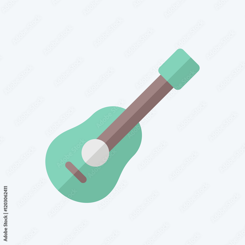 Icon Guitar. related to Hobbies symbol. flat style. design editable Icon Guitar. related to Hobbies symbol. flat style. design editable