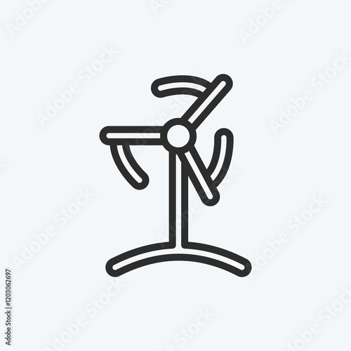 Icon Wind Turbine. suitable for education symbol. line style. simple design editable