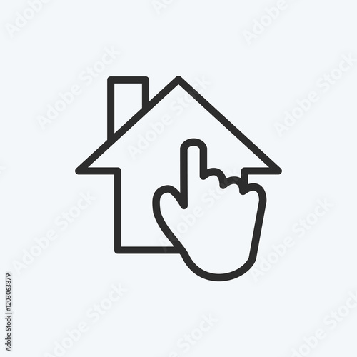 Icon Smart Home. suitable for education symbol. line style. simple design editable