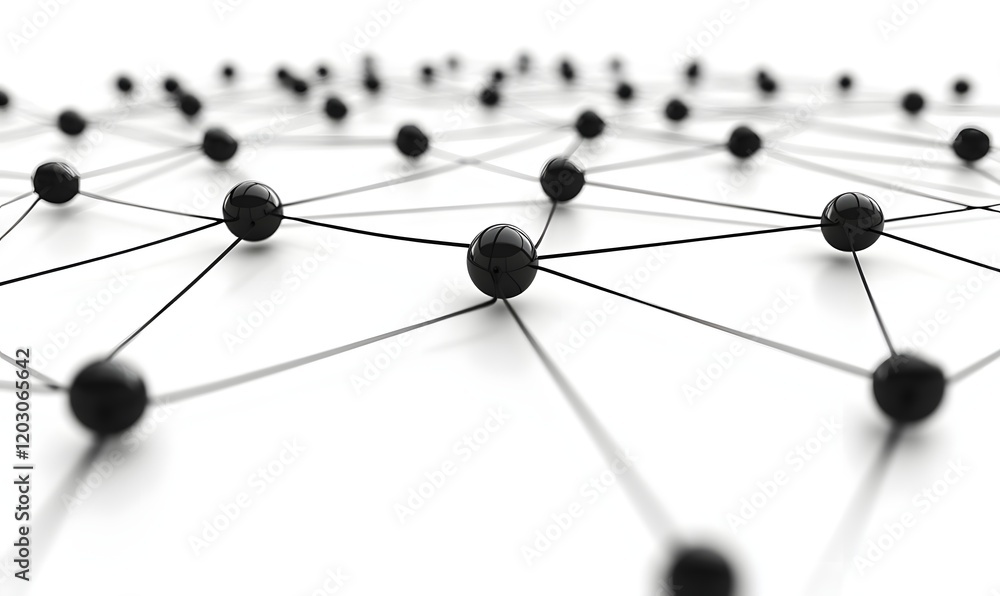 Abstract network connection with black spheres and lines. Abstract network connection with black spheres and lines.