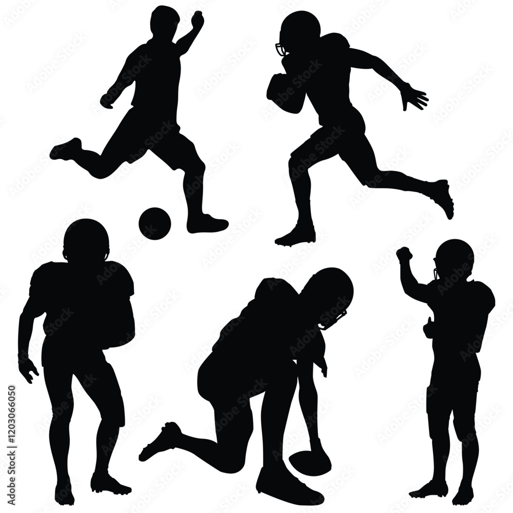Fototapeta premium Football Silhouette, Football Vector Silhouette, Football cartoon Silhouette, Football illustration, Football icon Silhouette, Football Silhouette illustration