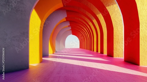 Colorful Abstract Archways in a Bright Modern Artistic Setting