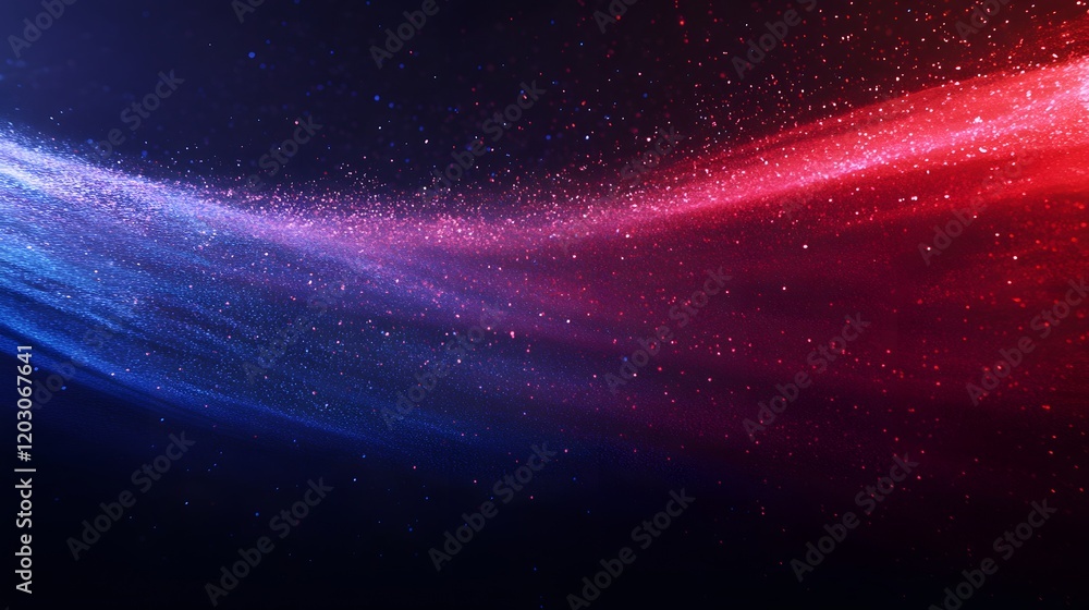 Obraz premium Abstract Red And Blue Glitter Wave Design