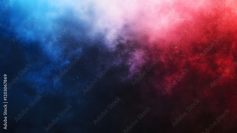 Fototapeta premium Abstract Blue And Red Cosmic Nebula Dust Cloud