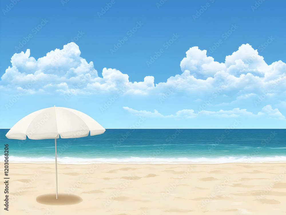 Beach Umbrella Summer Illustration Beach Umbrella Summer Illustration