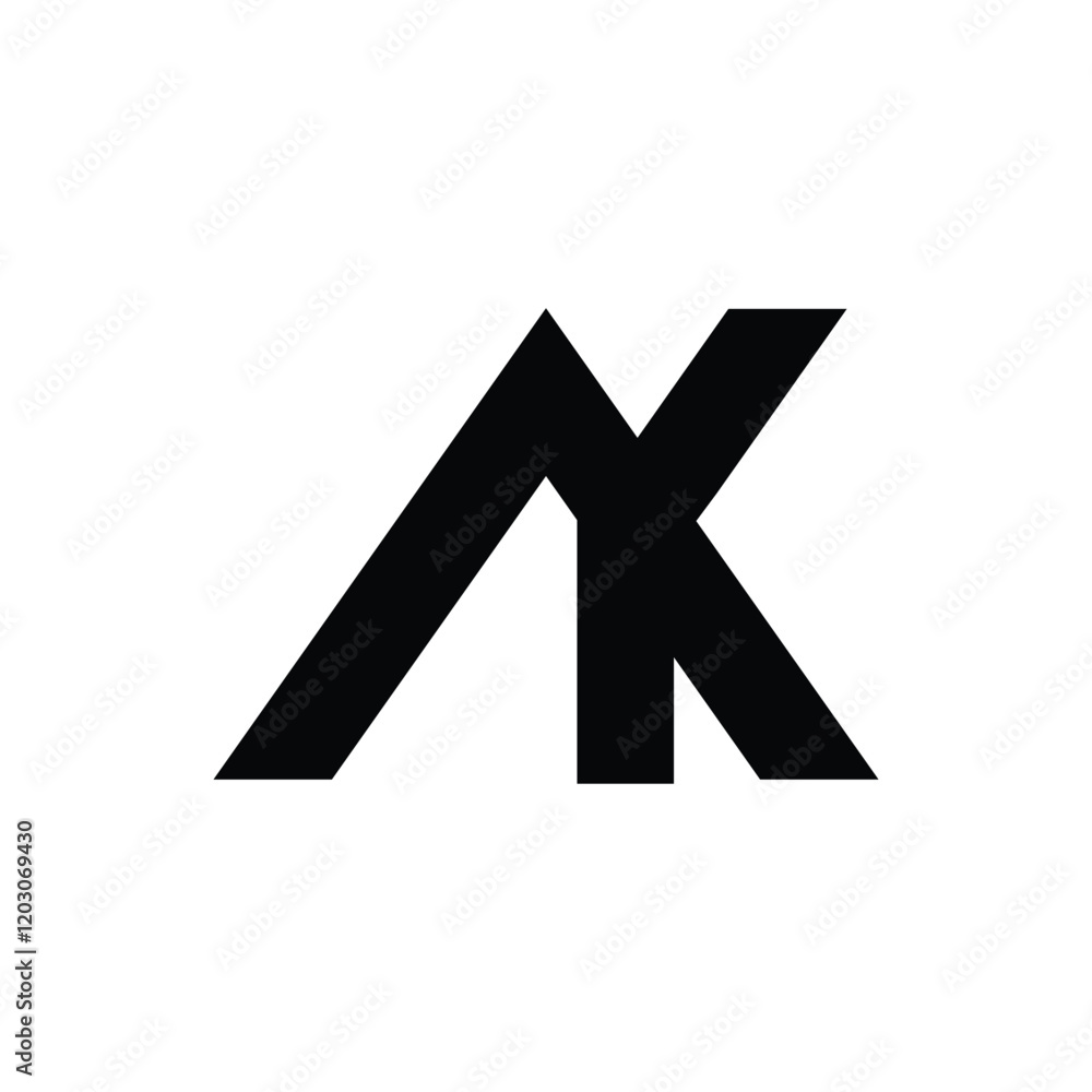 Fototapeta premium Artistic AK Initial Logo for Modern Enterprises