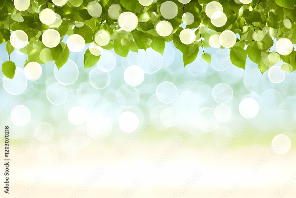 Green Leaves Bokeh Background Illustration Green Leaves Bokeh Background Illustration