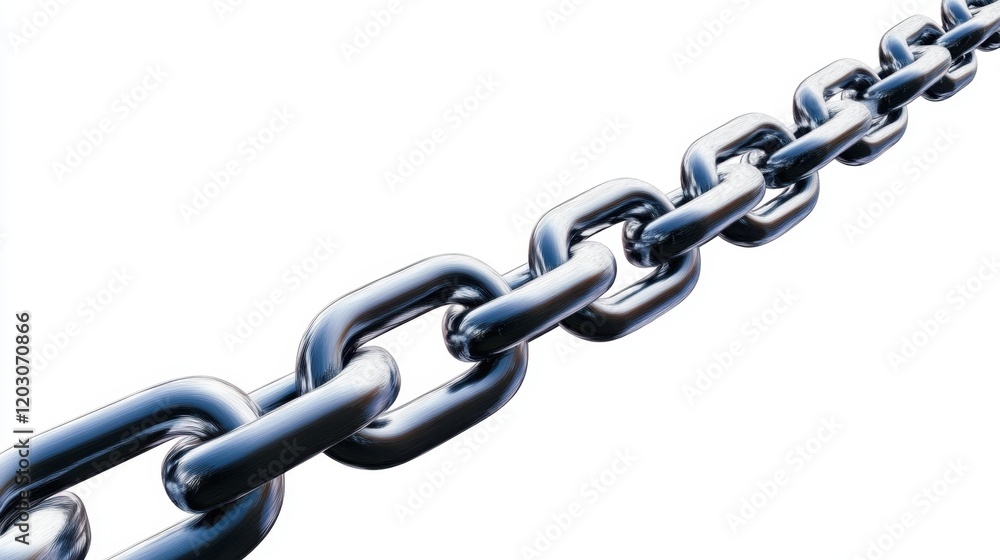 Shiny metallic chain on white background Shiny metallic chain on white background