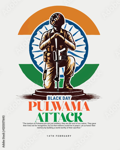 Pulwama Attack a black day in India Social Media Post Template banner
