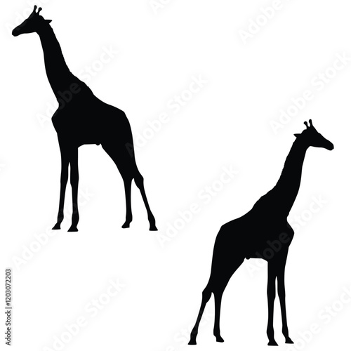 Giraffe Silhouette, Giraffe Vector Silhouette, Giraffe cartoon Silhouette, Giraffe illustration, Giraffe icon Silhouette, Giraffe Silhouette illustration