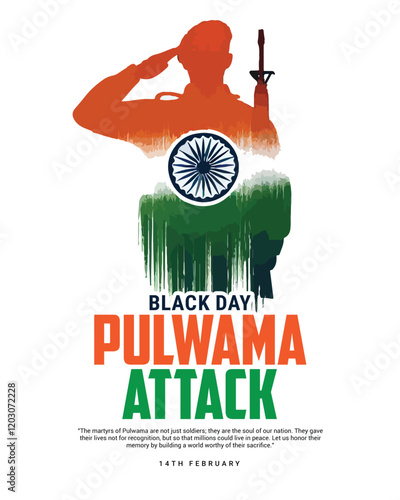 Pulwama Attack a black day in India Social Media Post Template banner
