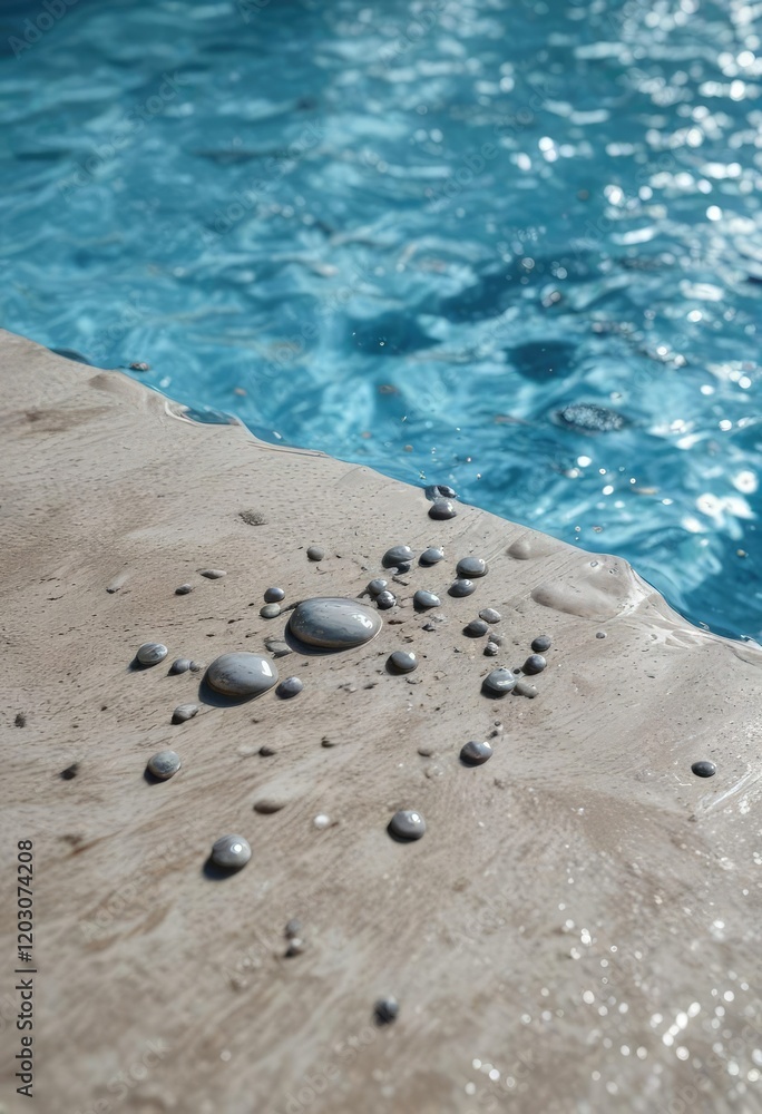Close-up of water droplets on the surface of a swimming pool, droplet, water, summer