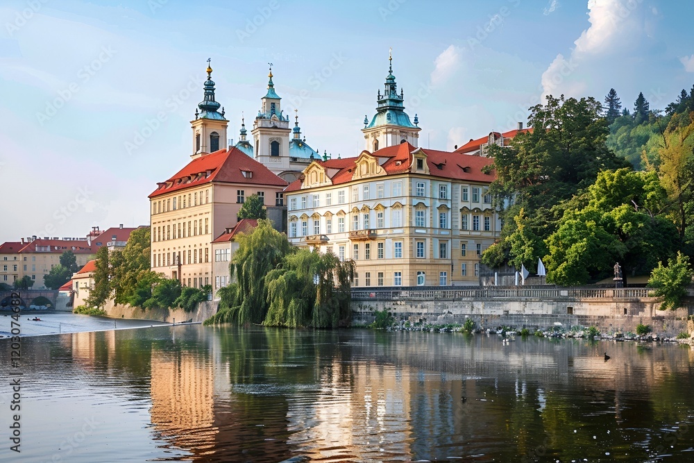 Fototapeta premium prague castle and charles bridge