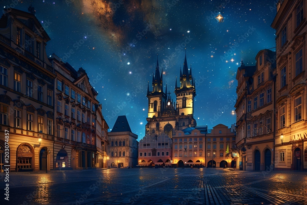 Fototapeta premium night view of prague