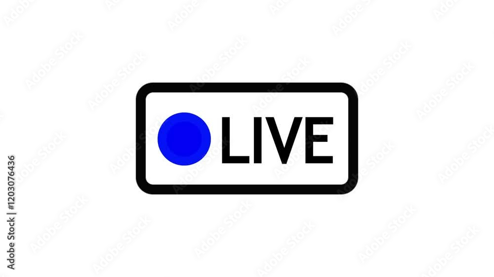 4k Animated Live Streaming Icon for Online Broadcast and Digital Entertainment 4k Animated Live Streaming Icon for Online Broadcast and Digital Entertainment